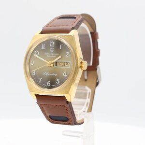 Vintage Jules Jurgensen 5758 Yellow Fade Men's Automatic Wristwatch Gold Tone